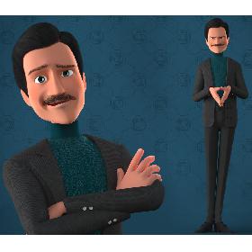 CARTOON MAN - RIGGED TEACHER AND FATHER CHARACTER 3D model